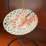 Cherry Blossom Ceramic Ornament