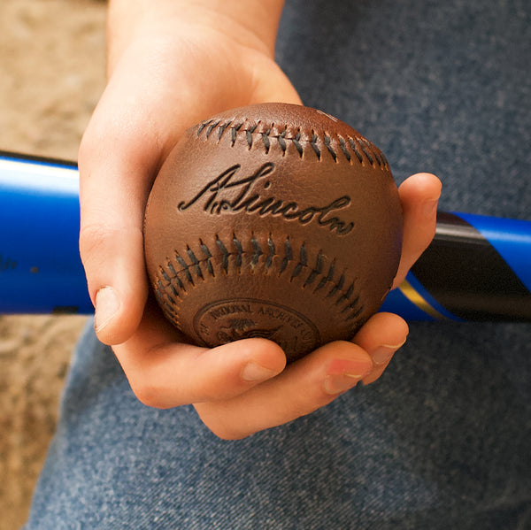 President Lincoln Signature/National Archives Leather Baseball