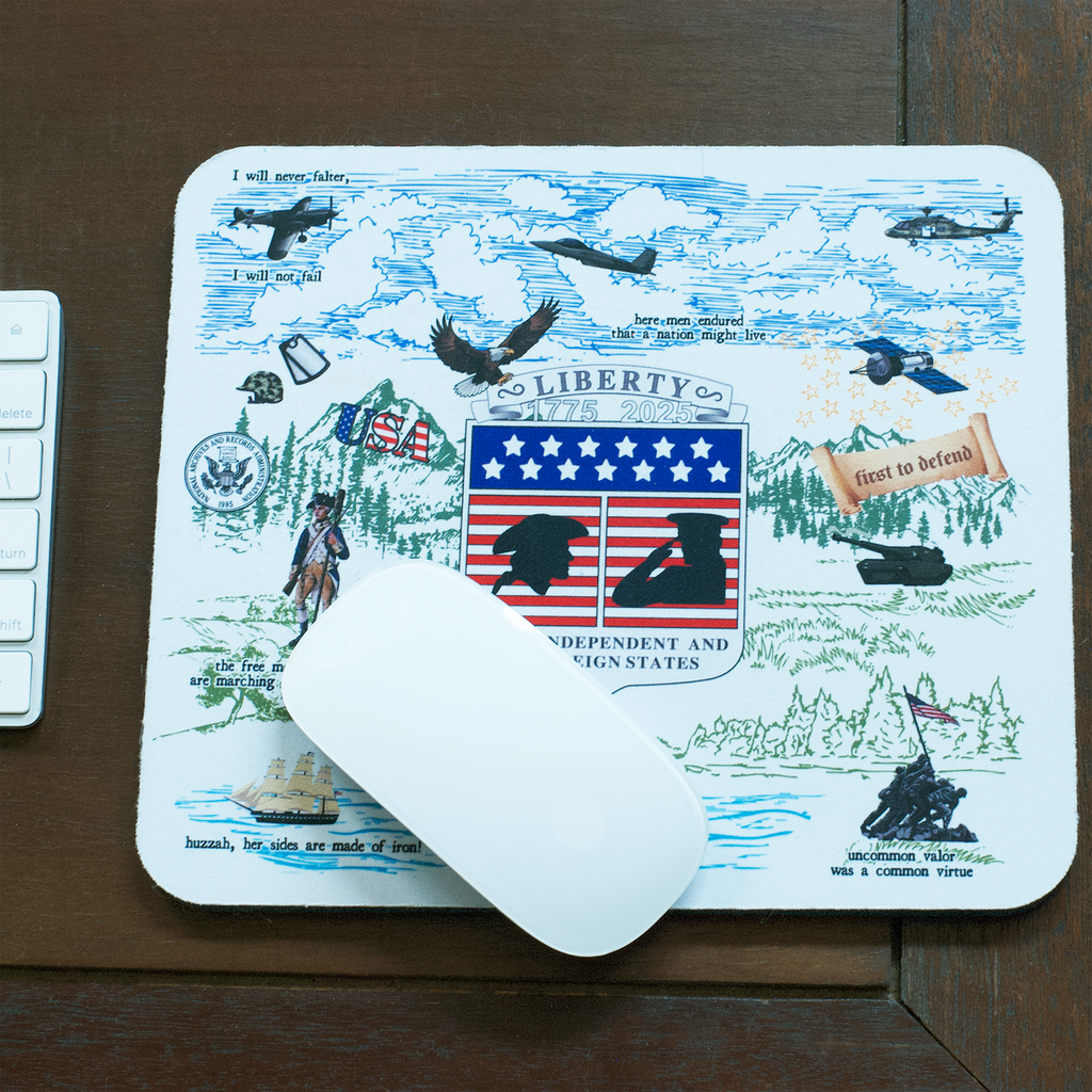 Liberty Crest - 250th Anniversary of the United States Armed Forces Mousepad