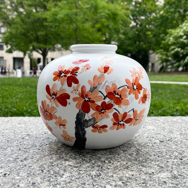 Round Cherry Blossom Vase