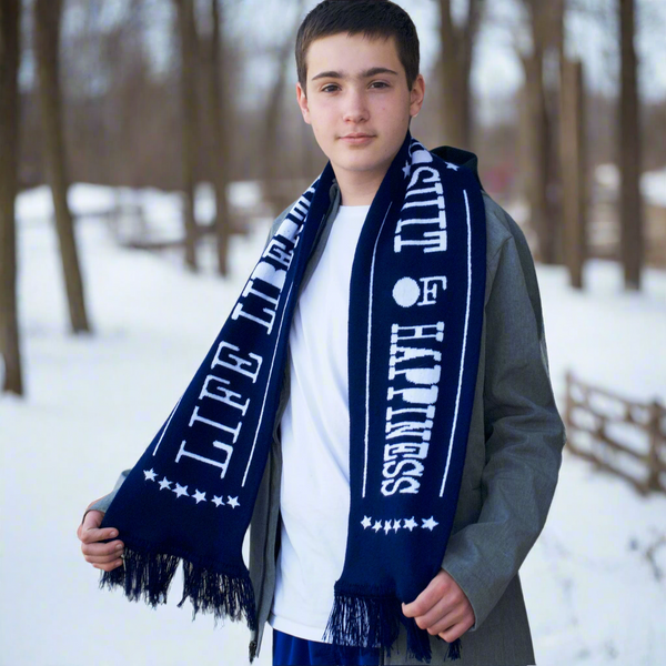 Liberal Youth Ministry - Jacquard Stripe Scarf in Blue