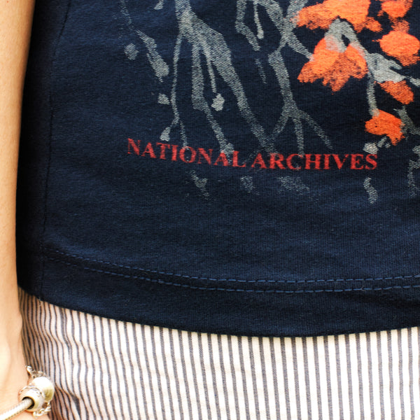 Cherry Blossom T-Shirt Navy Blue 2x | National Archives Store