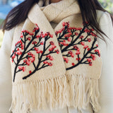 Handknit Cherry Blossom Scarf