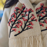 Handknit Cherry Blossom Scarf