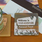 Welcome to Your Adventure Fused Glass Coaster