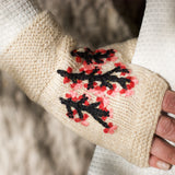 Handknit Cherry Blossom Fingerless Mittens