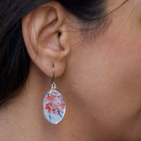 Cherry Blossom Oval Drop Earrings