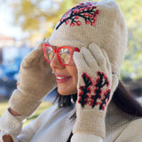 Handknit Cherry Blossom Gloves