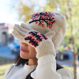 Handknit Cherry Blossom Gloves