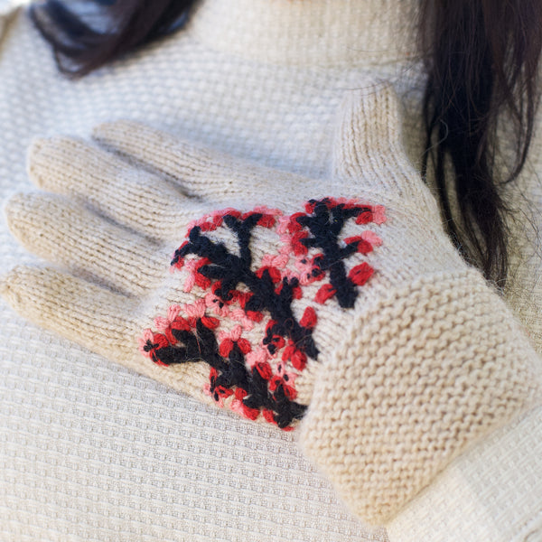 Handknit Cherry Blossom Gloves – National Archives Store
