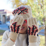 Handknit Cherry Blossom Gloves