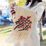 Handknit Cherry Blossom Scarf