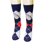 History Scroll Argyle Crew Socks