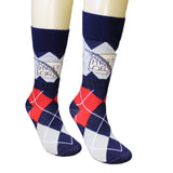 History Scroll Argyle Crew Socks