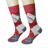 History Scroll Argyle Crew Socks