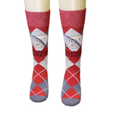 History Scroll Argyle Crew Socks