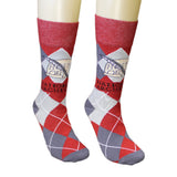 History Scroll Argyle Crew Socks