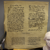 Parchment Print of a Letter from Ethan Allen