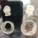 Lucite Presidents Positive Negative Coin Art