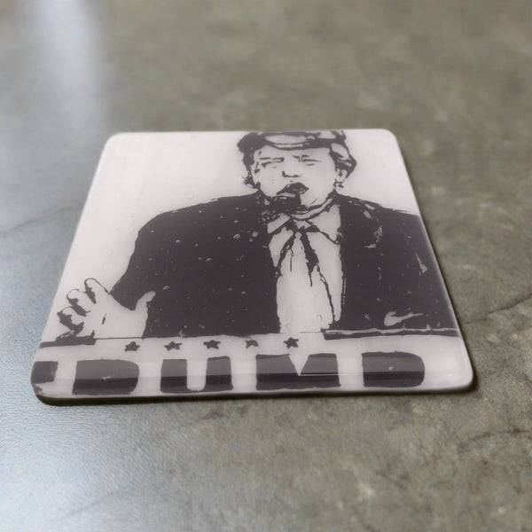 President Trump Fused Glass Coaster