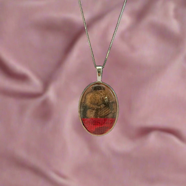Red Tape Oval Pendant with Historic Graphic