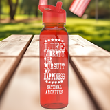 Life Liberty Declaration of Independence 250th Anniversary Water Bottle - 5 Colors Available