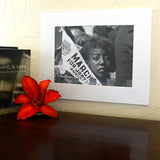 Young Woman at Civil Rights March Matted Print