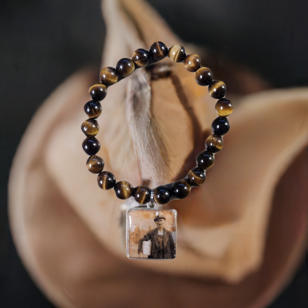 Tiger's Eye Miner Photo Stretch Bracelet