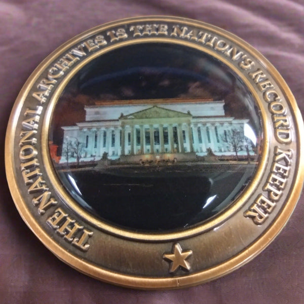 National Archives Building by Night Challenge Coin