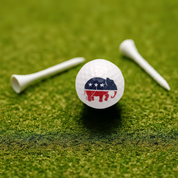 Set of 3 Republican Elephant Golf Balls