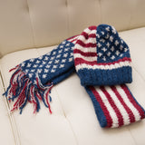 American Flag Scarf with Fringe