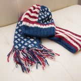 American Flag Scarf with Fringe