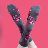 Cherry Blossom Rose Art Socks