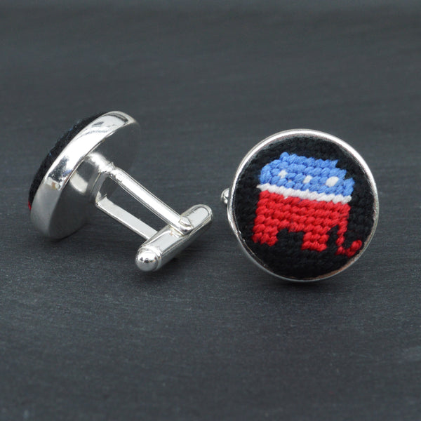 Republican Silver Plated Cuff Links