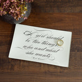 Who and What She Wants Glass Decoupage Tray: 4 X 9 inches