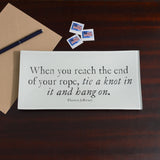 When You Reach the End of Your Rope Glass Decoupage Tray: 4 X 9 inches