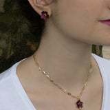 Purple Blossom Post Earrings