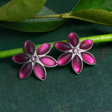 Cherry Blossom Post Earrings: Fuchsia