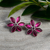 Cherry Blossom Post Earrings: Fuchsia