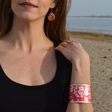 Red Cherry Blossom Cuff