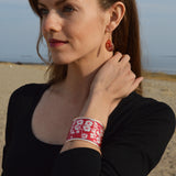 Red Cherry Blossom Cuff
