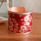 Red Cherry Blossom Cuff