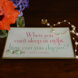 When You Can't Sleep At Night Glass Decoupage Tray: 5 X 8 inches