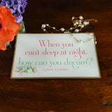 When You Can't Sleep At Night Glass Decoupage Tray: 5 X 8 inches
