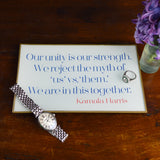 Our Unity Is Our Strength Glass Decoupage Tray: 5 X 8 inches
