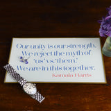 Our Unity Is Our Strength Glass Decoupage Tray: 5 X 8 inches