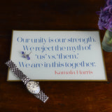 Our Unity Is Our Strength Glass Decoupage Tray: 5 X 8 inches