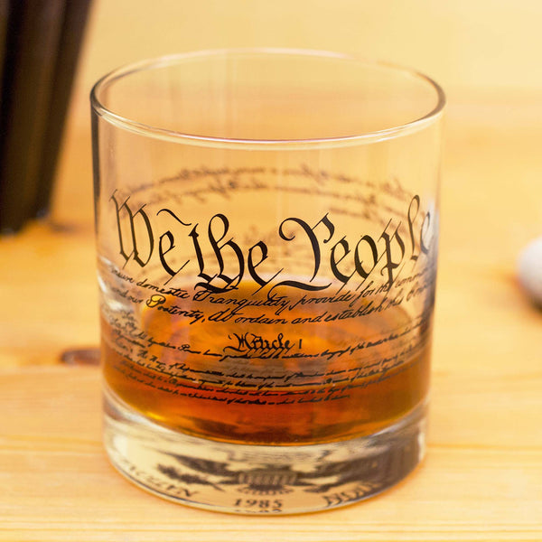 U.S. Constitution Rocks Glass