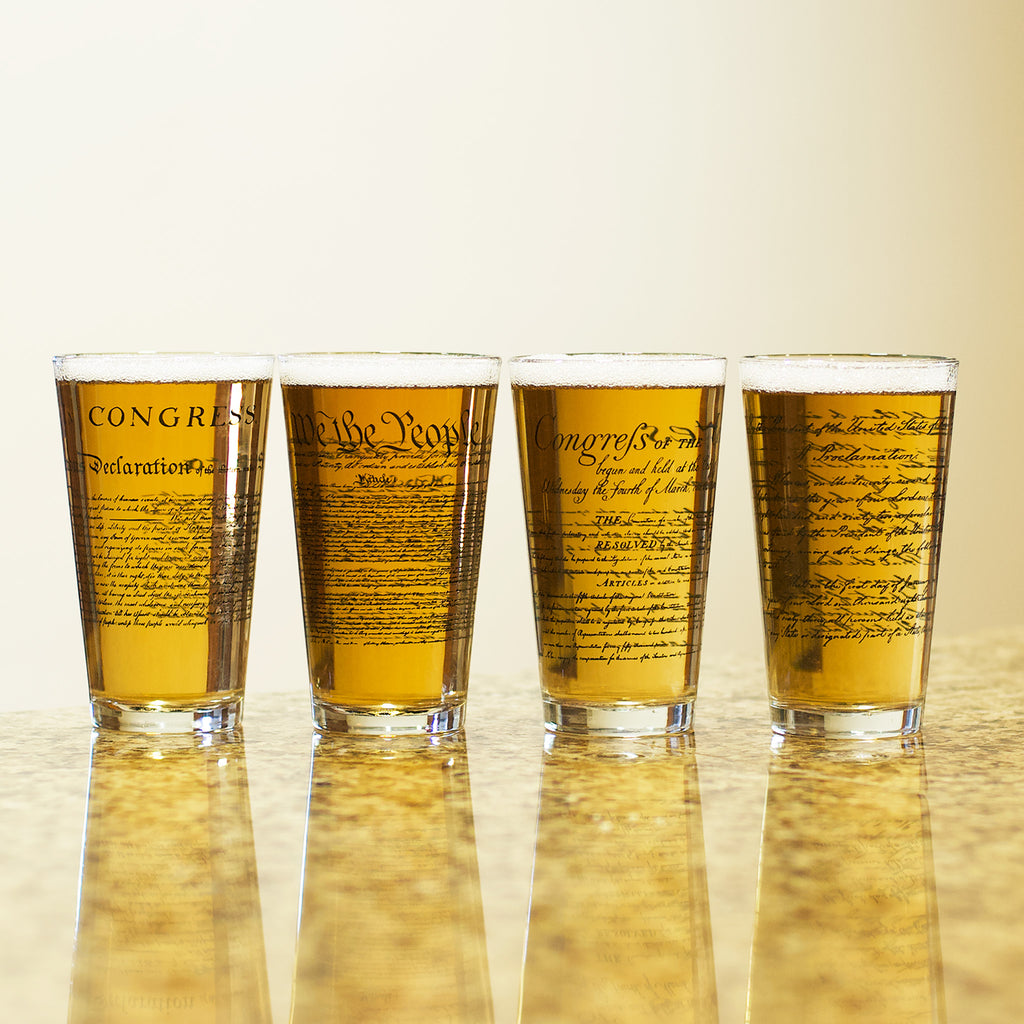 America's Documents Four Pint Glass Set