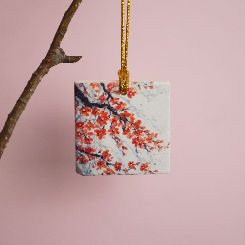 Cherry Blossom Tile Ornament